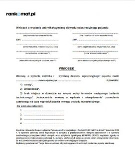 Oświadczenie o zagubieniu dowodu rejestracyjnego Autoumowa pl